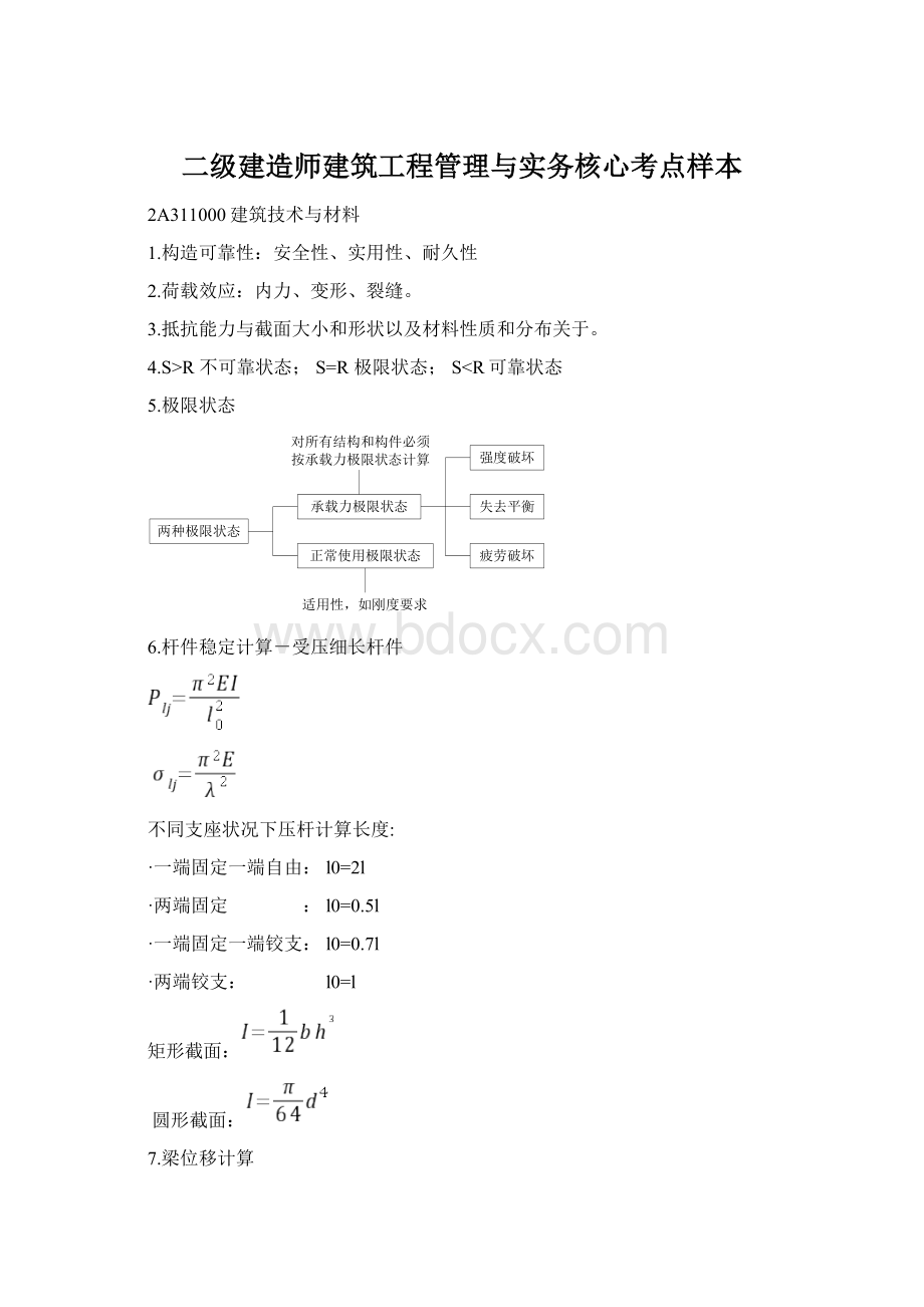 二级建造师建筑工程管理与实务核心考点样本Word文档格式.docx