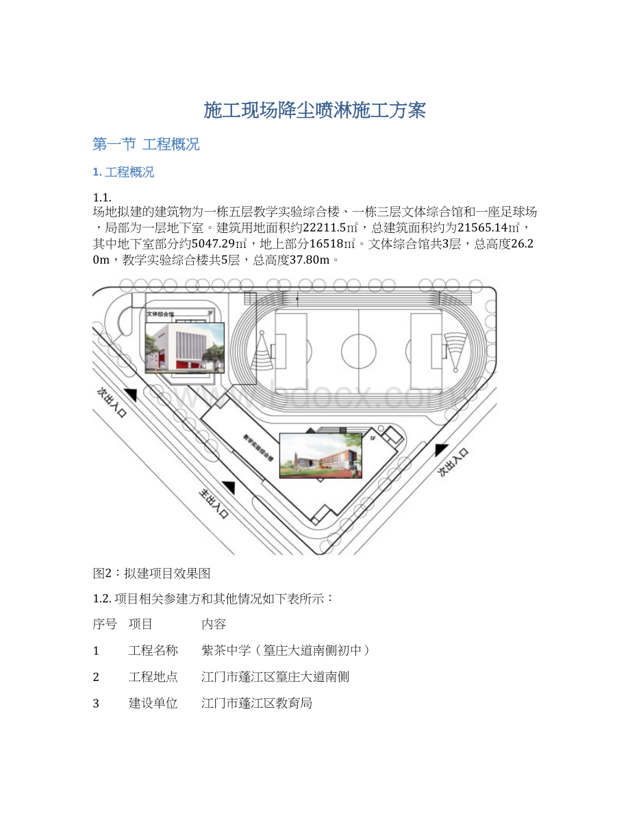 施工现场降尘喷淋施工方案.docx_第1页