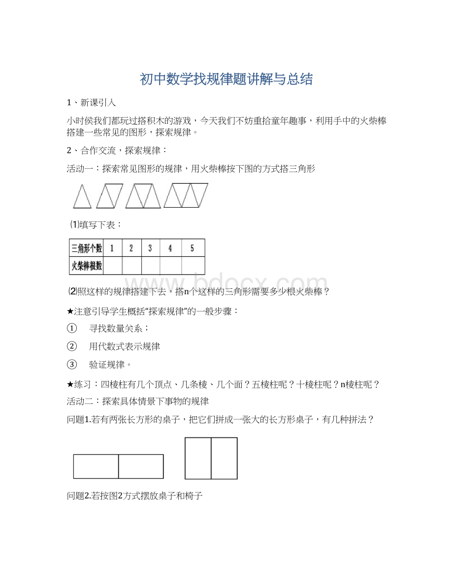 初中数学找规律题讲解与总结.docx_第1页