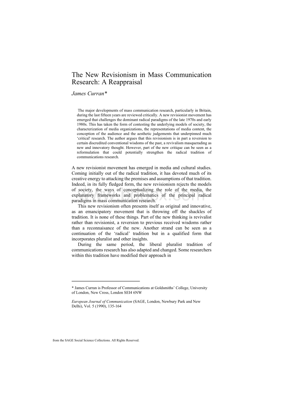 19 the new revisionism in mass communication research a reappraisal222.docx_第1页