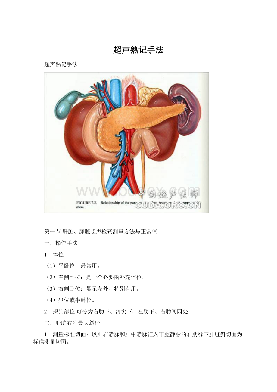 超声熟记手法Word文档格式.docx