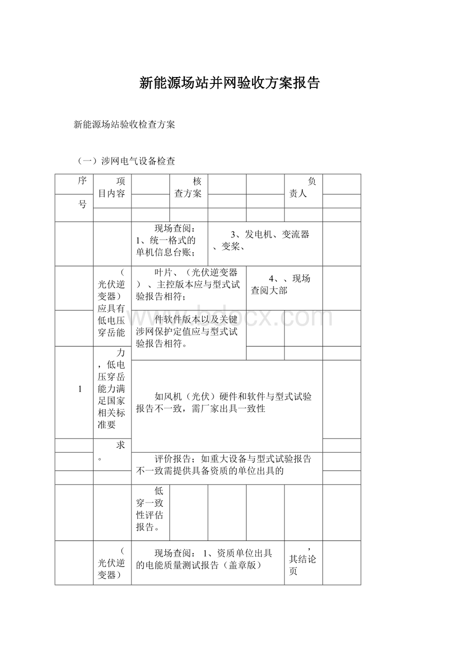 新能源场站并网验收方案报告.docx