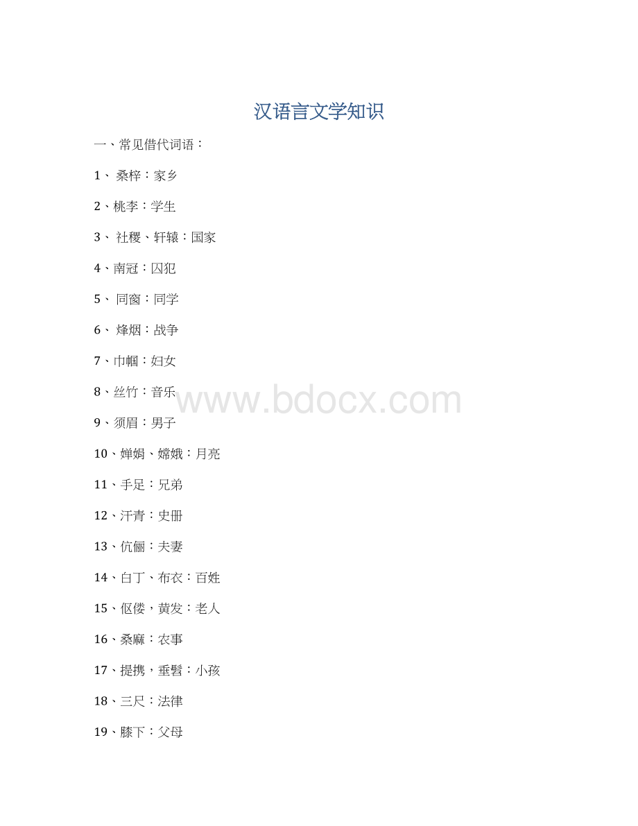 汉语言文学知识Word文档下载推荐.docx_第1页