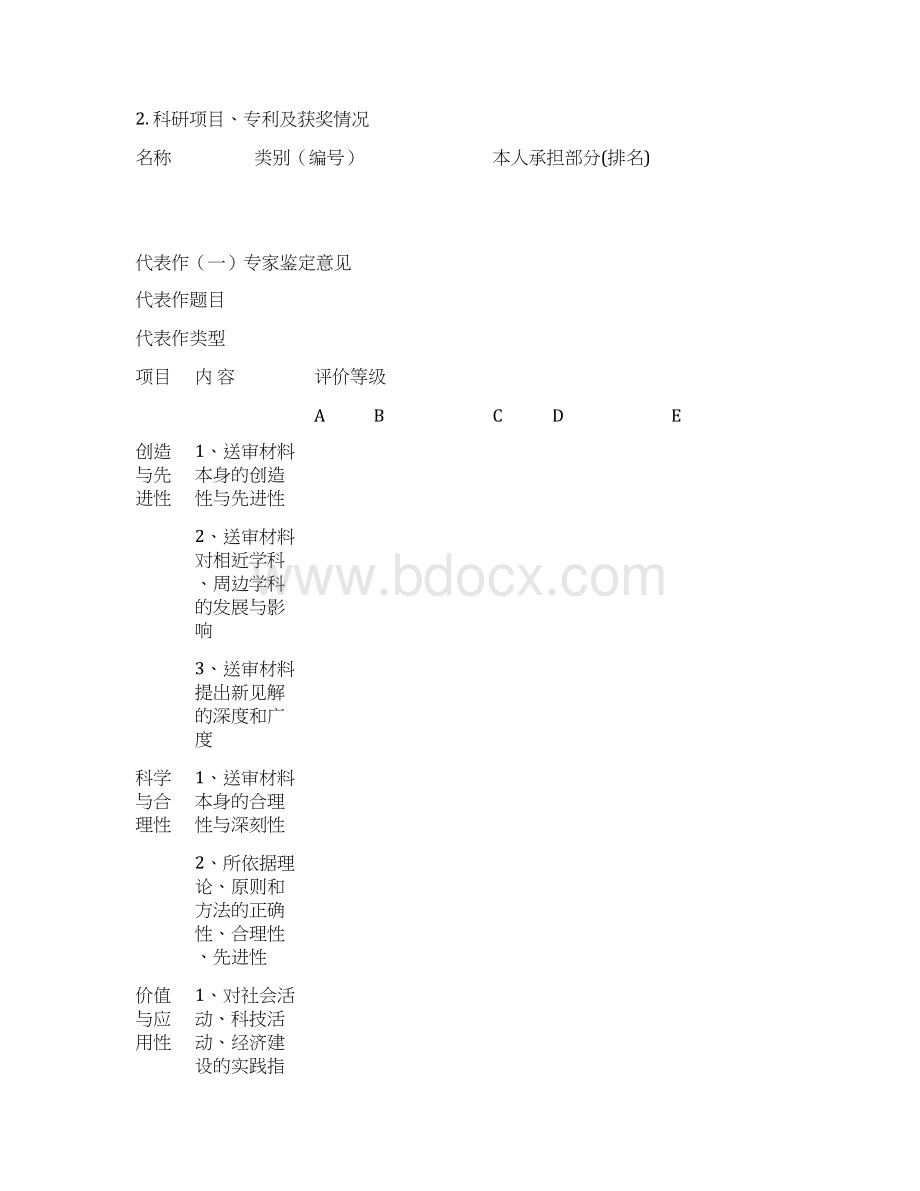 学术水平同行专家鉴定意见表相关说明及要求模板Word文档格式.docx_第3页