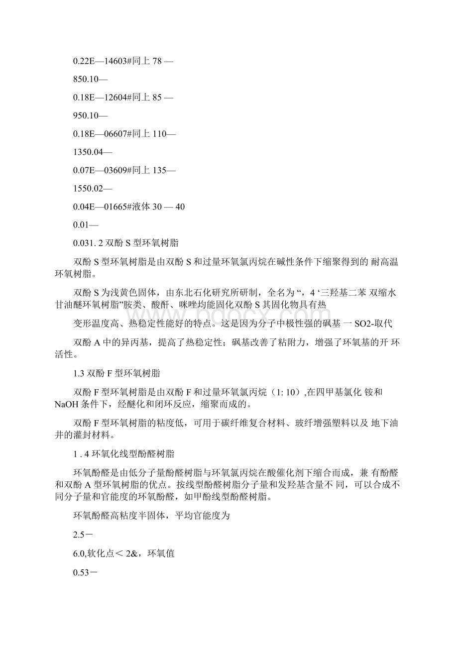 常用环氧树脂参数总结Word格式.docx_第2页