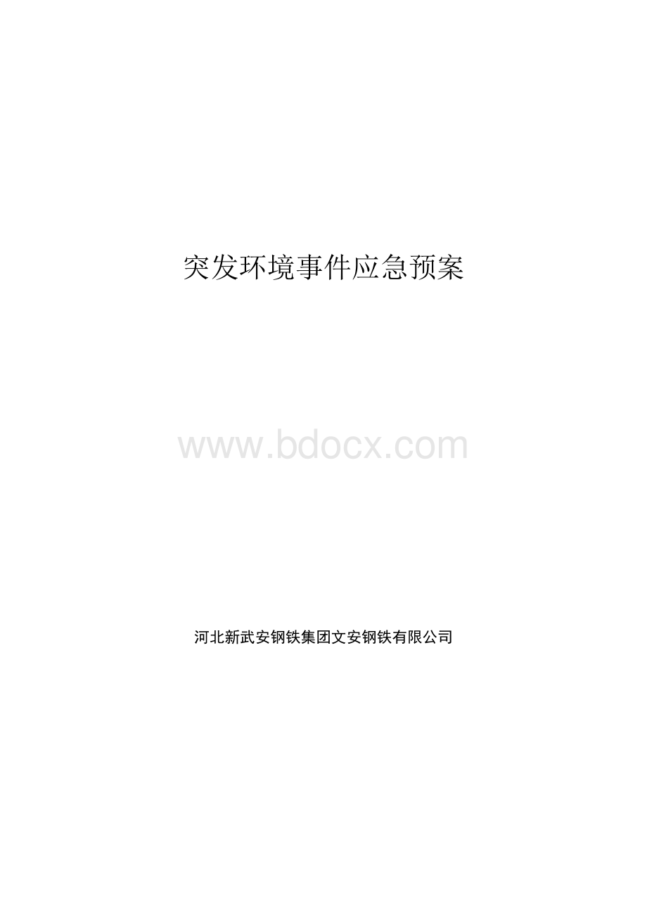 突发环境事件应急预案Word格式.doc