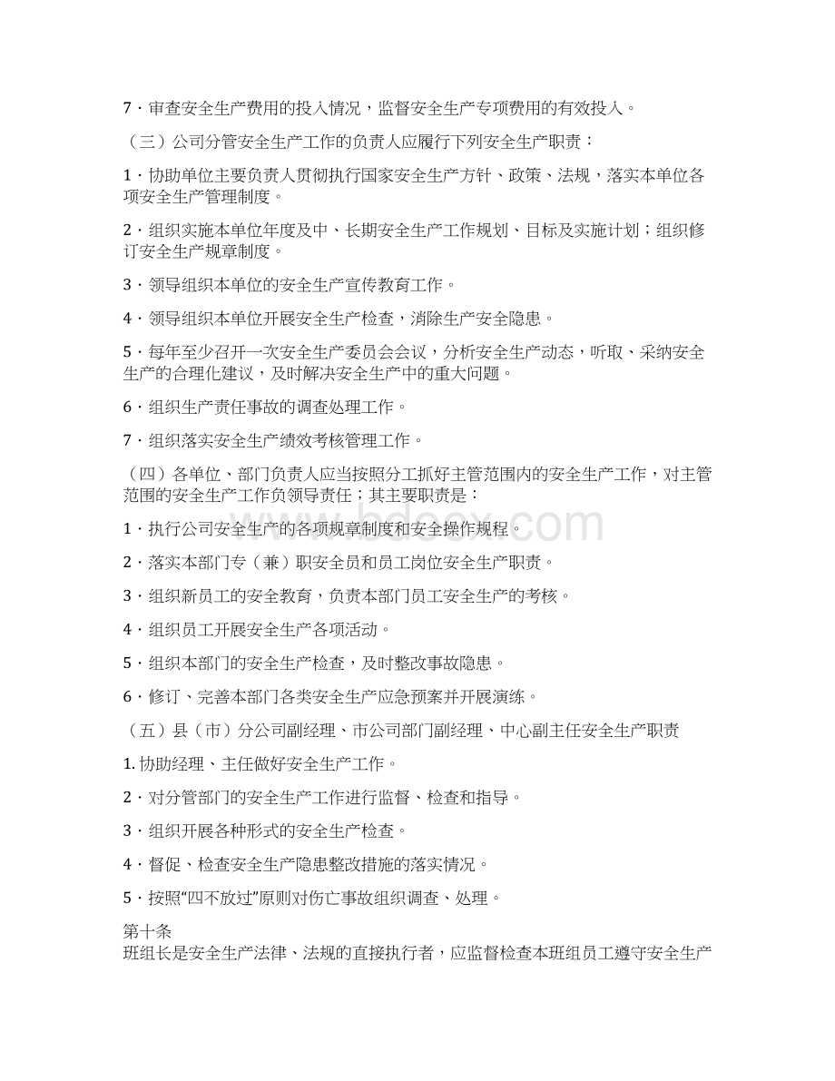 某通信集团安全生产责任制实施细则Word格式文档下载.docx_第3页