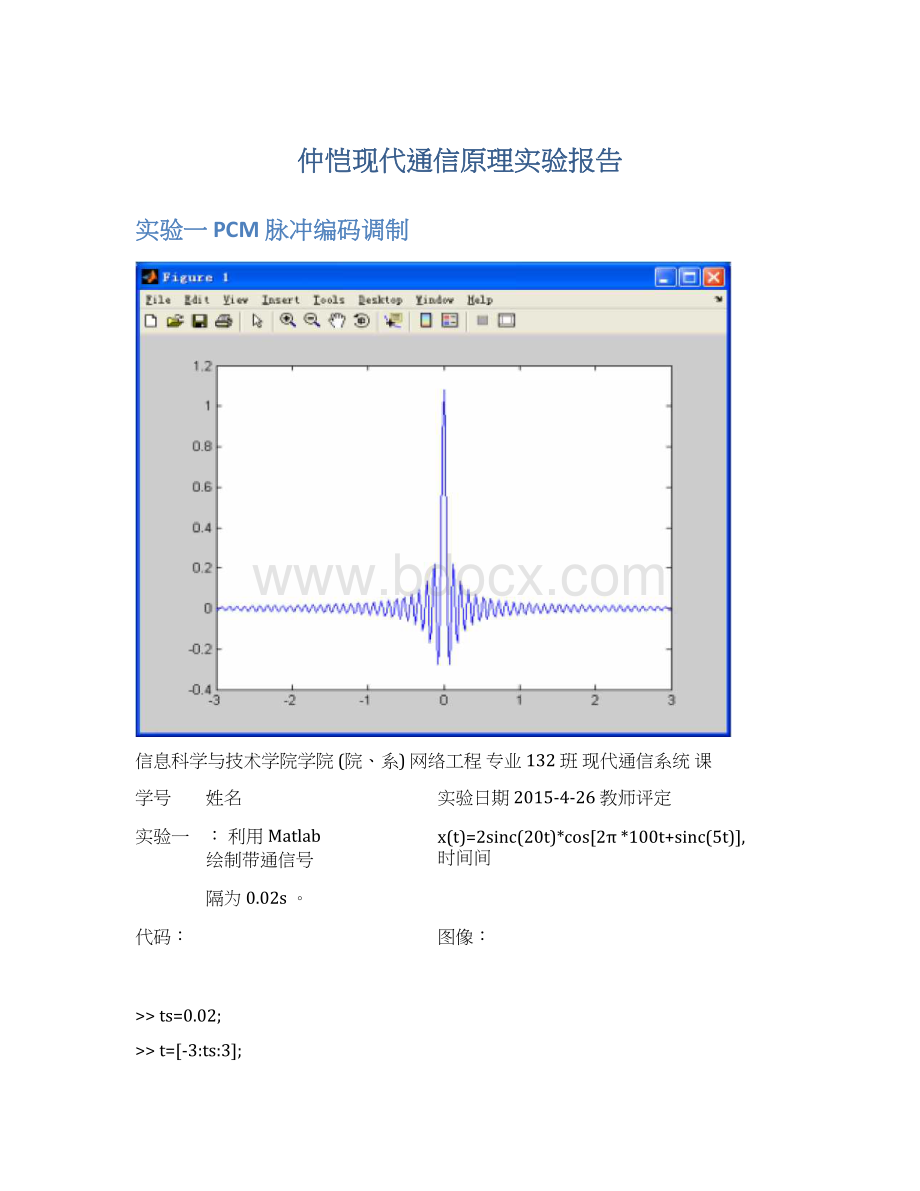 仲恺现代通信原理实验报告.docx