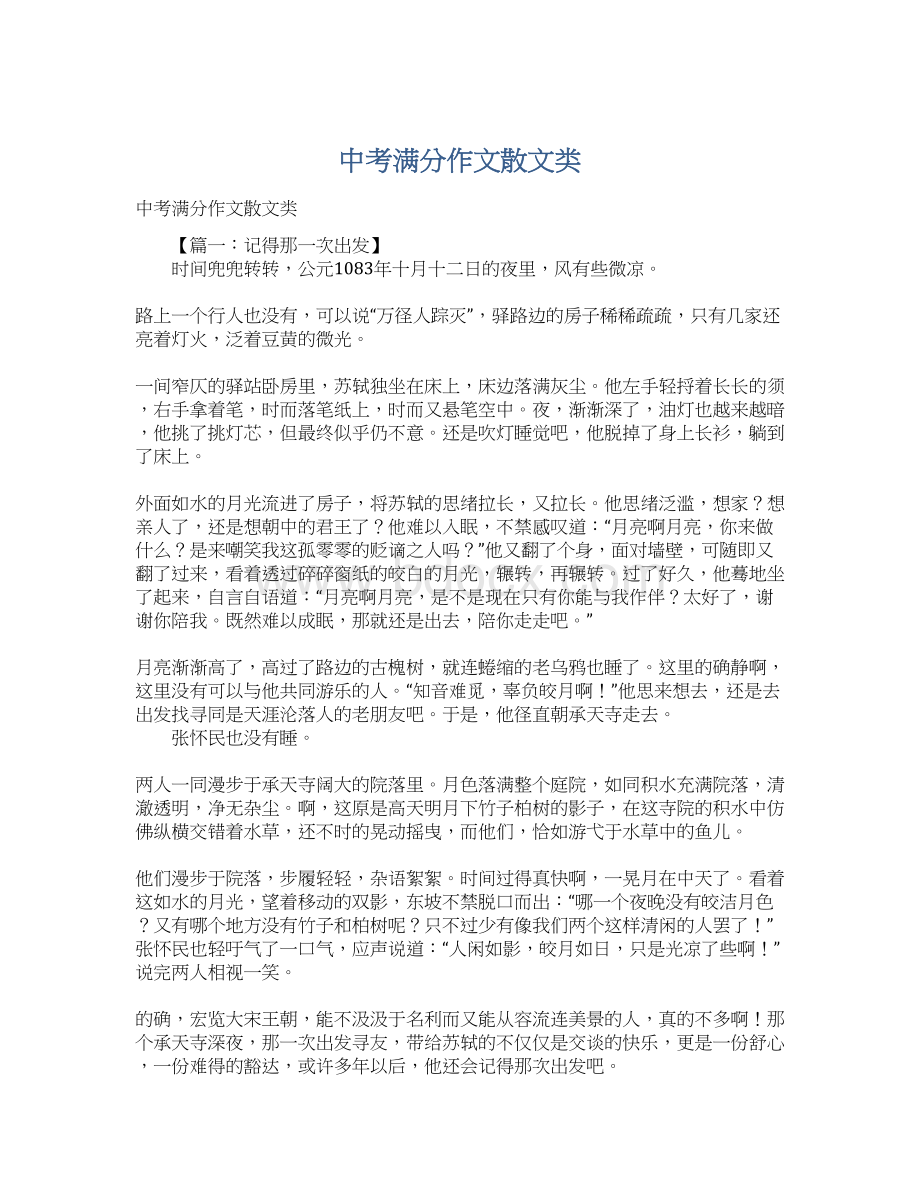 中考满分作文散文类文档格式.docx