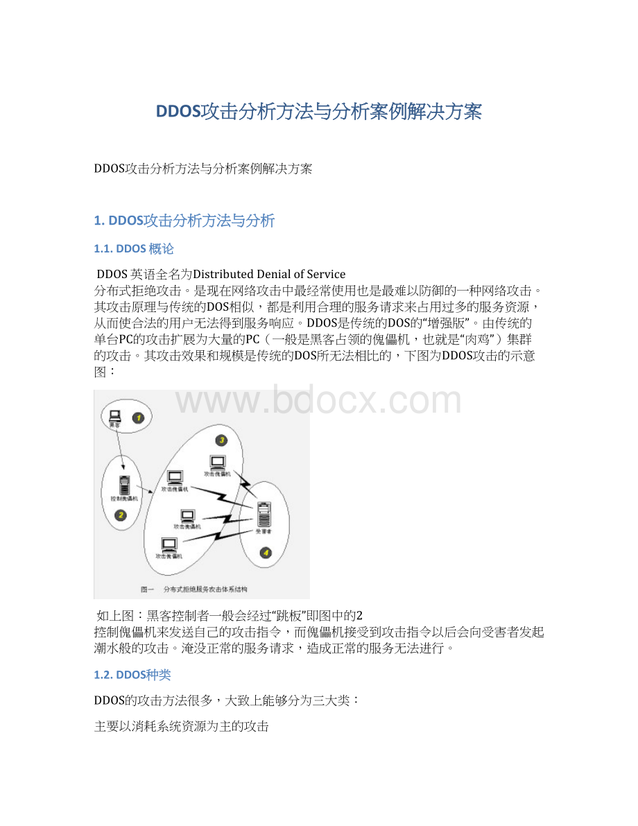 DDOS攻击分析方法与分析案例解决方案.docx_第1页