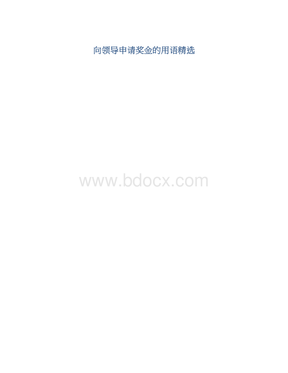 向领导申请奖金的用语精选Word文档格式.docx