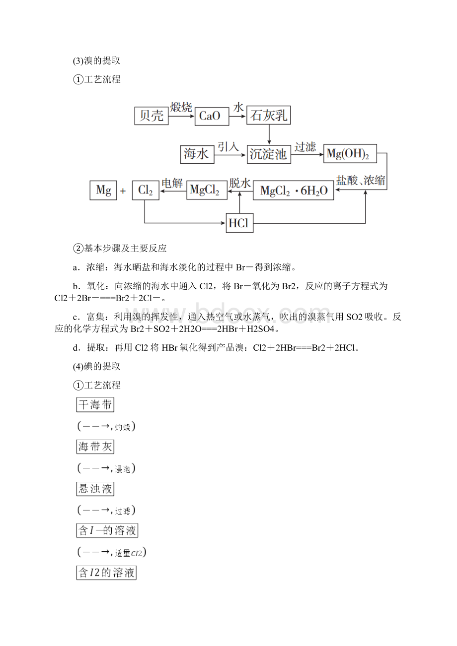 高考化学一轮复习 第4章 非金属及其化合物 第5节 海水资源的开发利用环境保护和绿色化学学案.docx_第3页