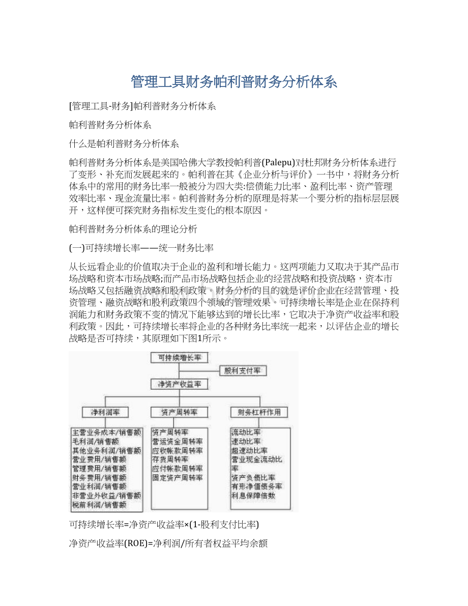 管理工具财务帕利普财务分析体系Word文档下载推荐.docx