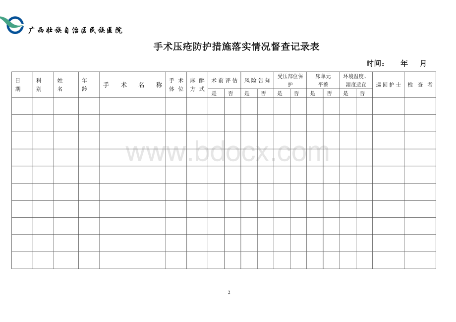 手术室各项制度落实督查记录表.doc_第2页