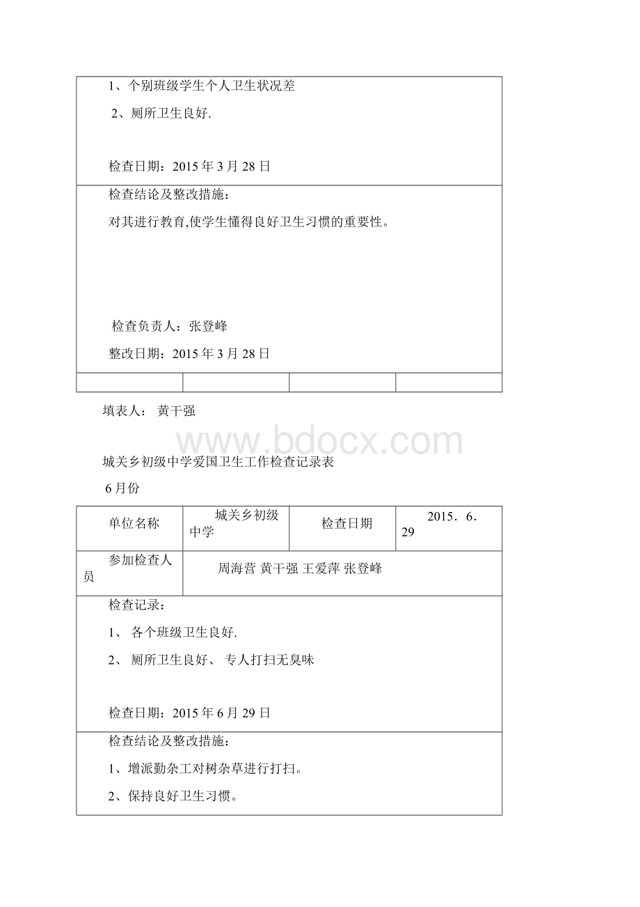 爱卫工作检查记录表.docx_第2页