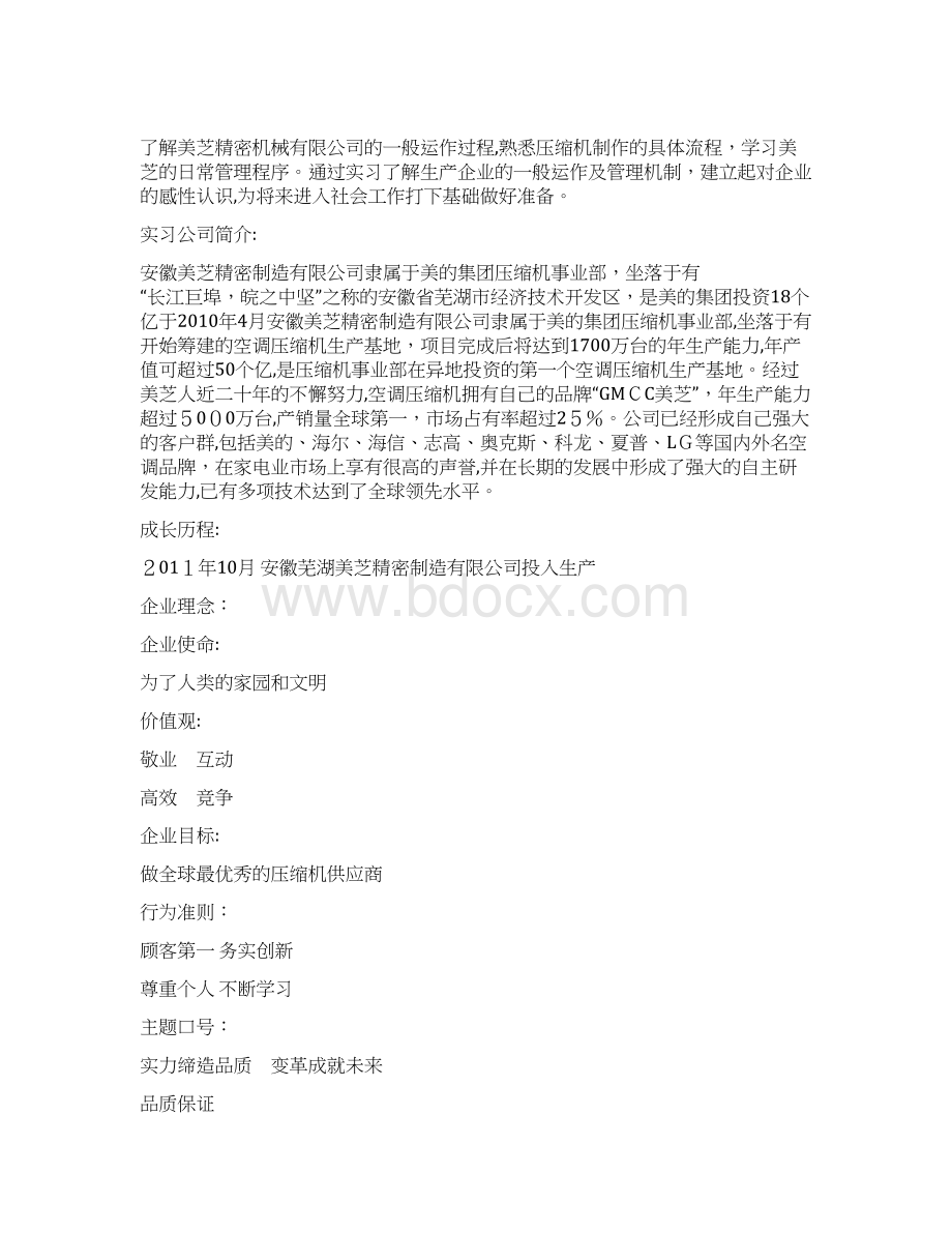 安徽芜湖美芝实习报告.docx_第2页