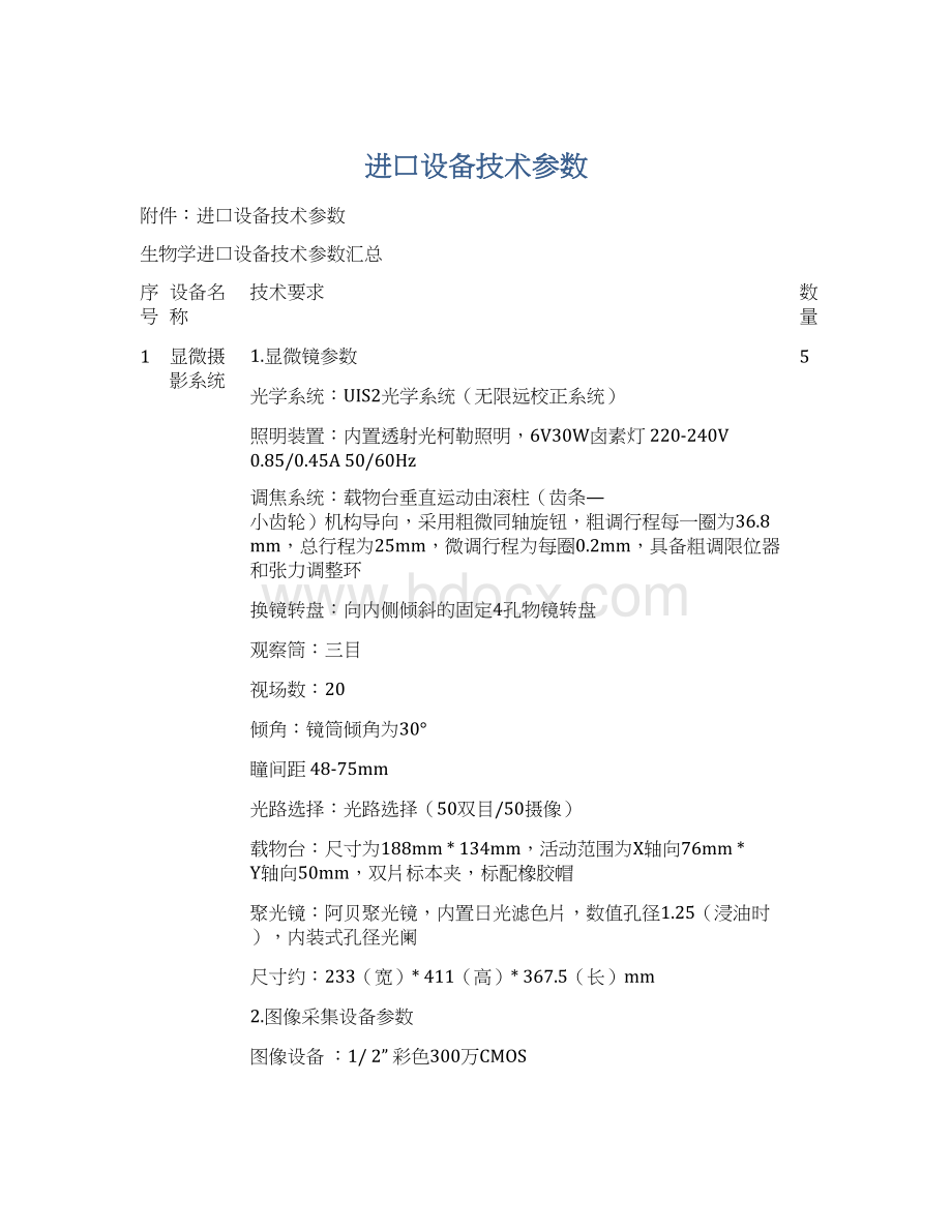 进口设备技术参数.docx