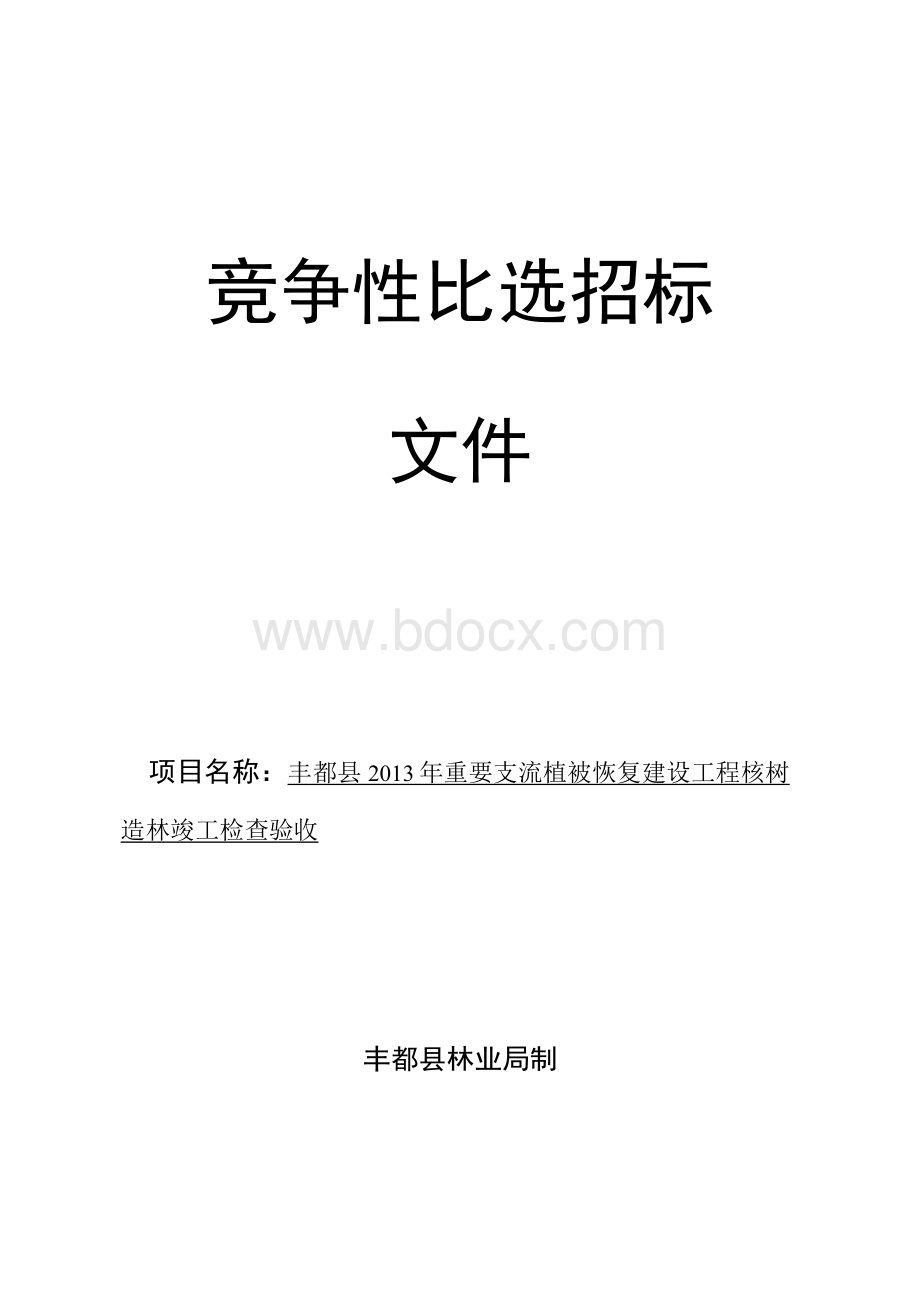 竞争性比选招标文件Word格式.docx