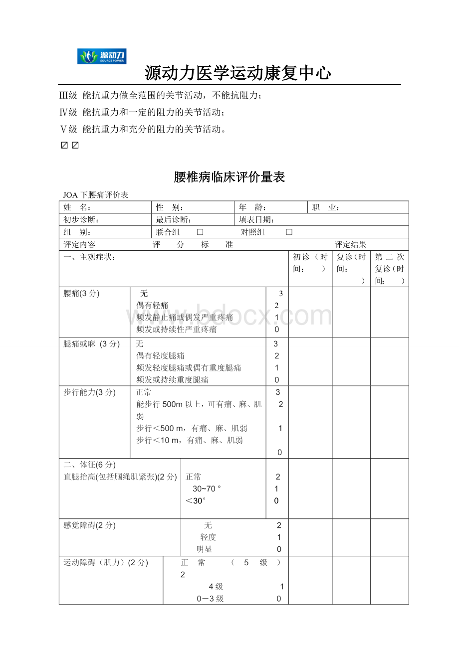 腰椎病量表根据日本JOA评分量表制定_精品文档.docx_第2页