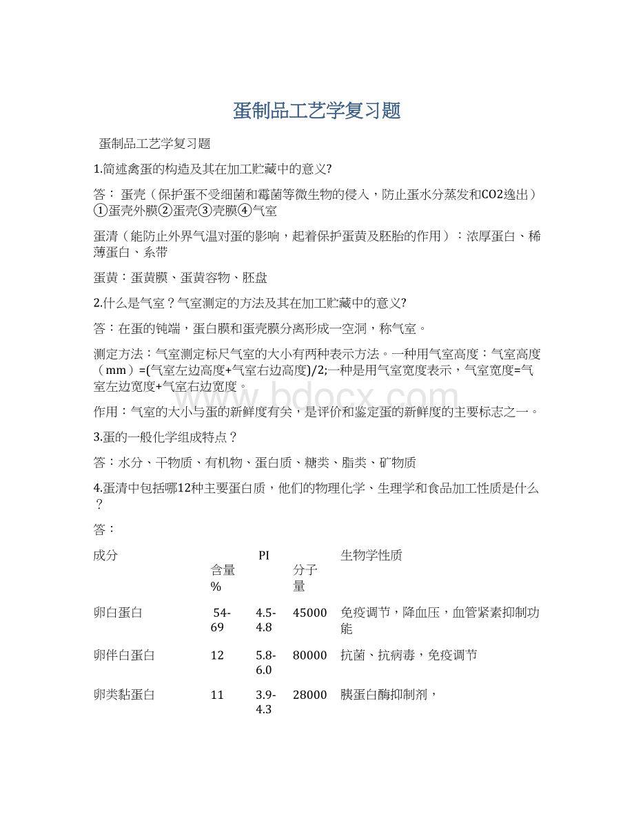 蛋制品工艺学复习题.docx_第1页