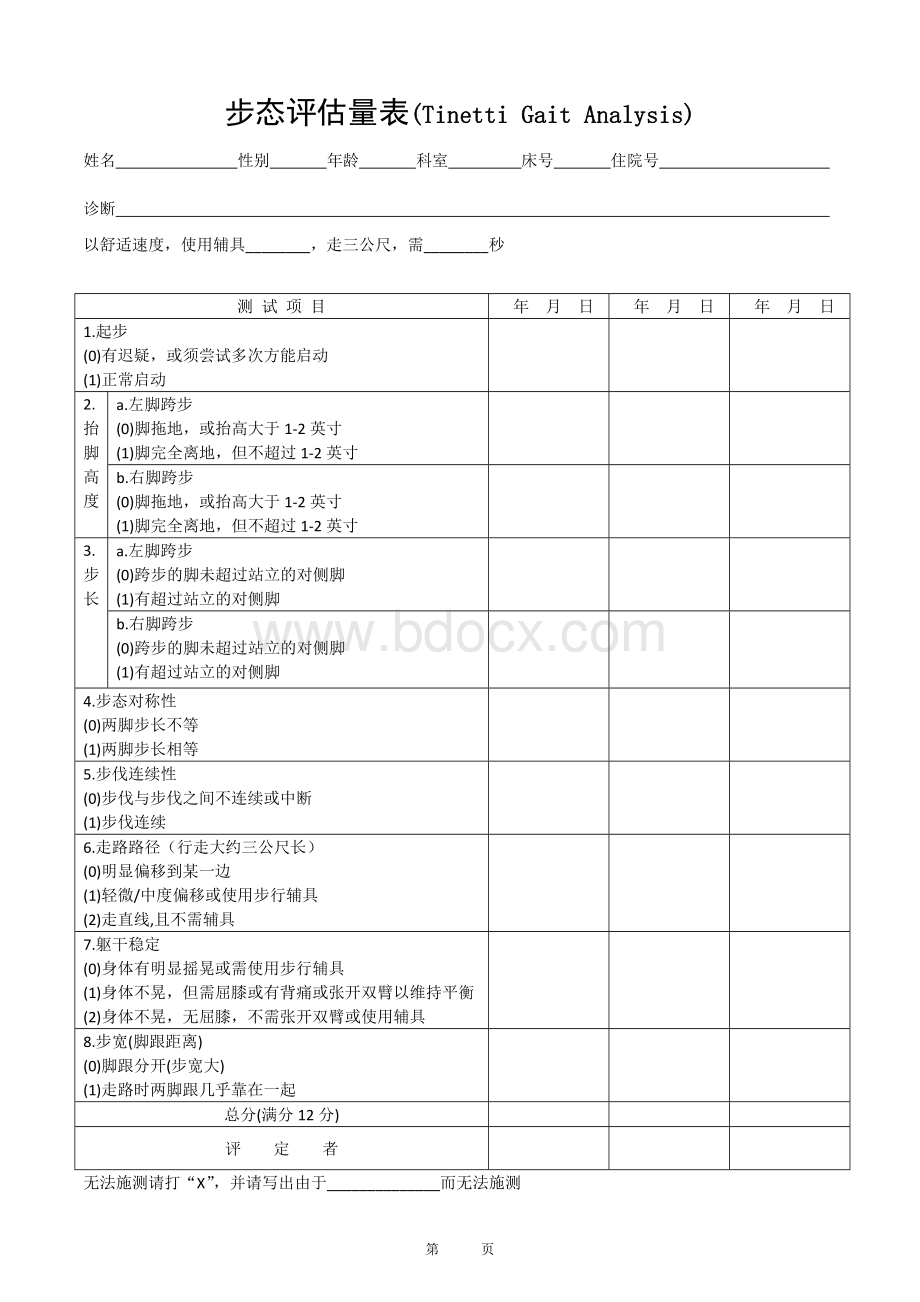 步态评估量表_精品文档Word下载.doc_第1页