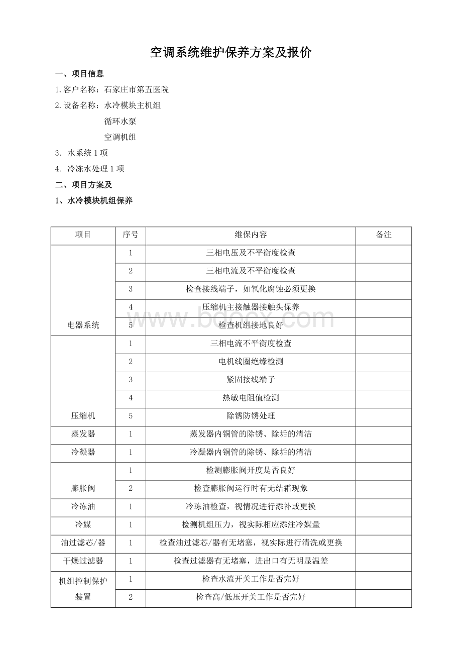 空调维保方案及报价.doc