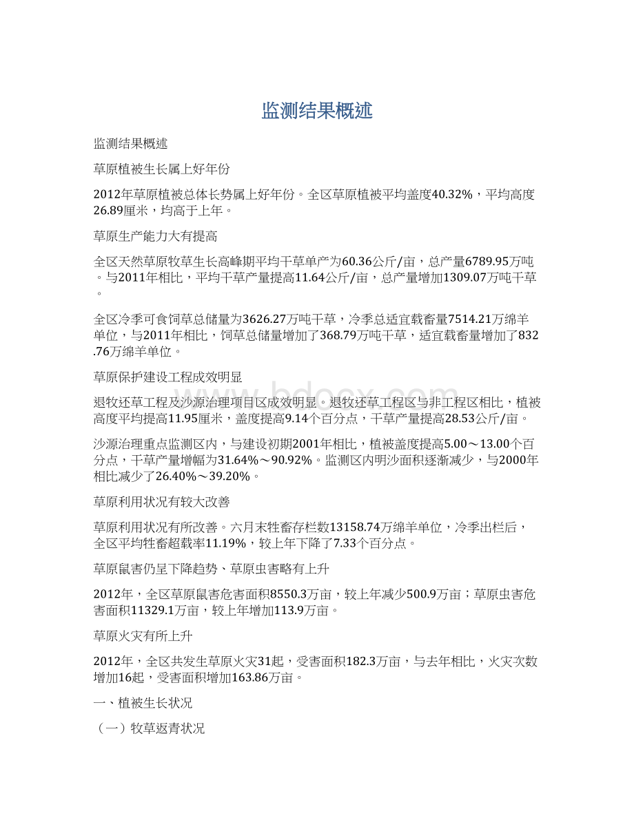 监测结果概述文档格式.docx