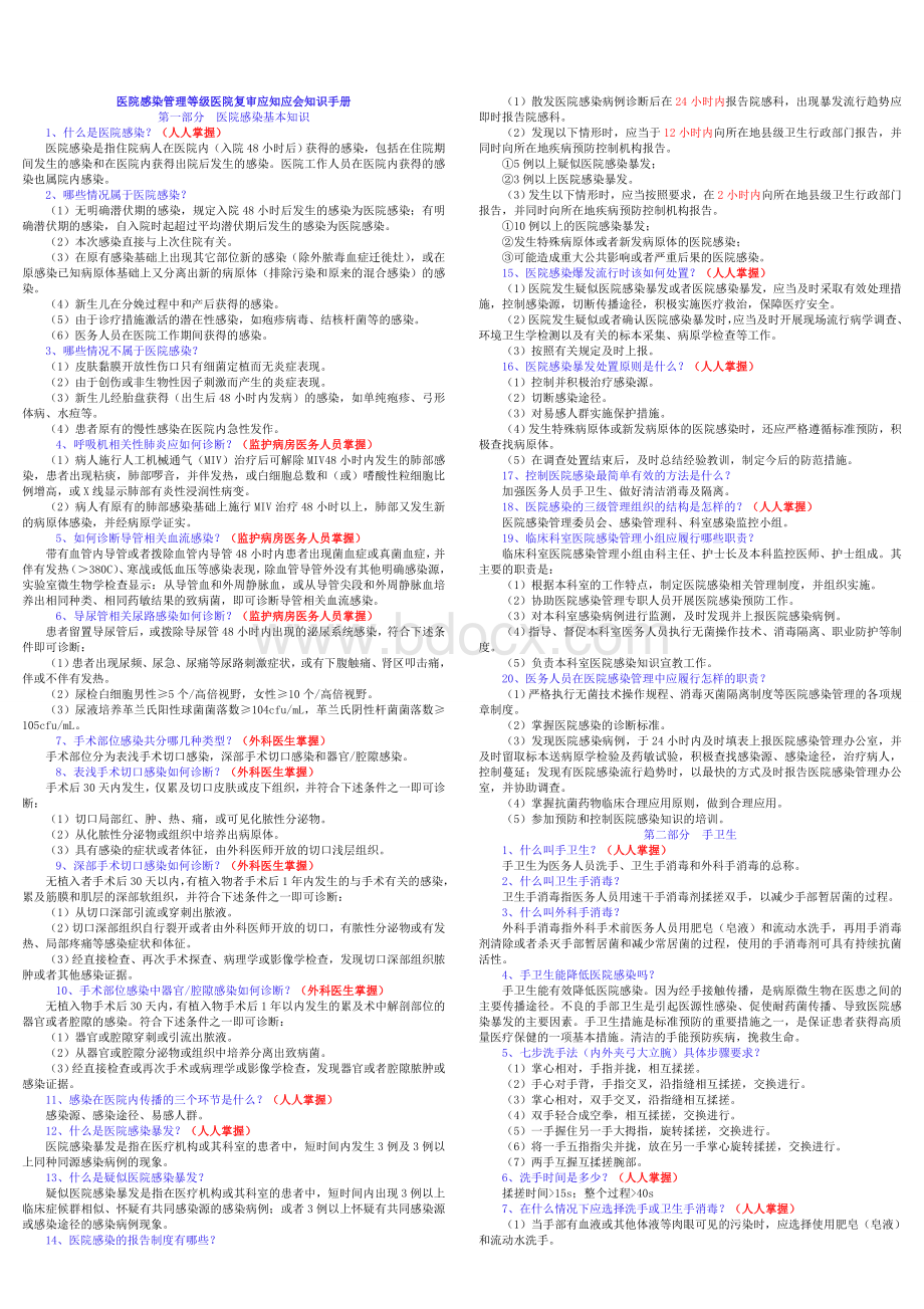 知应会手册医务人员版打印版_精品文档_精品文档文档格式.doc_第1页