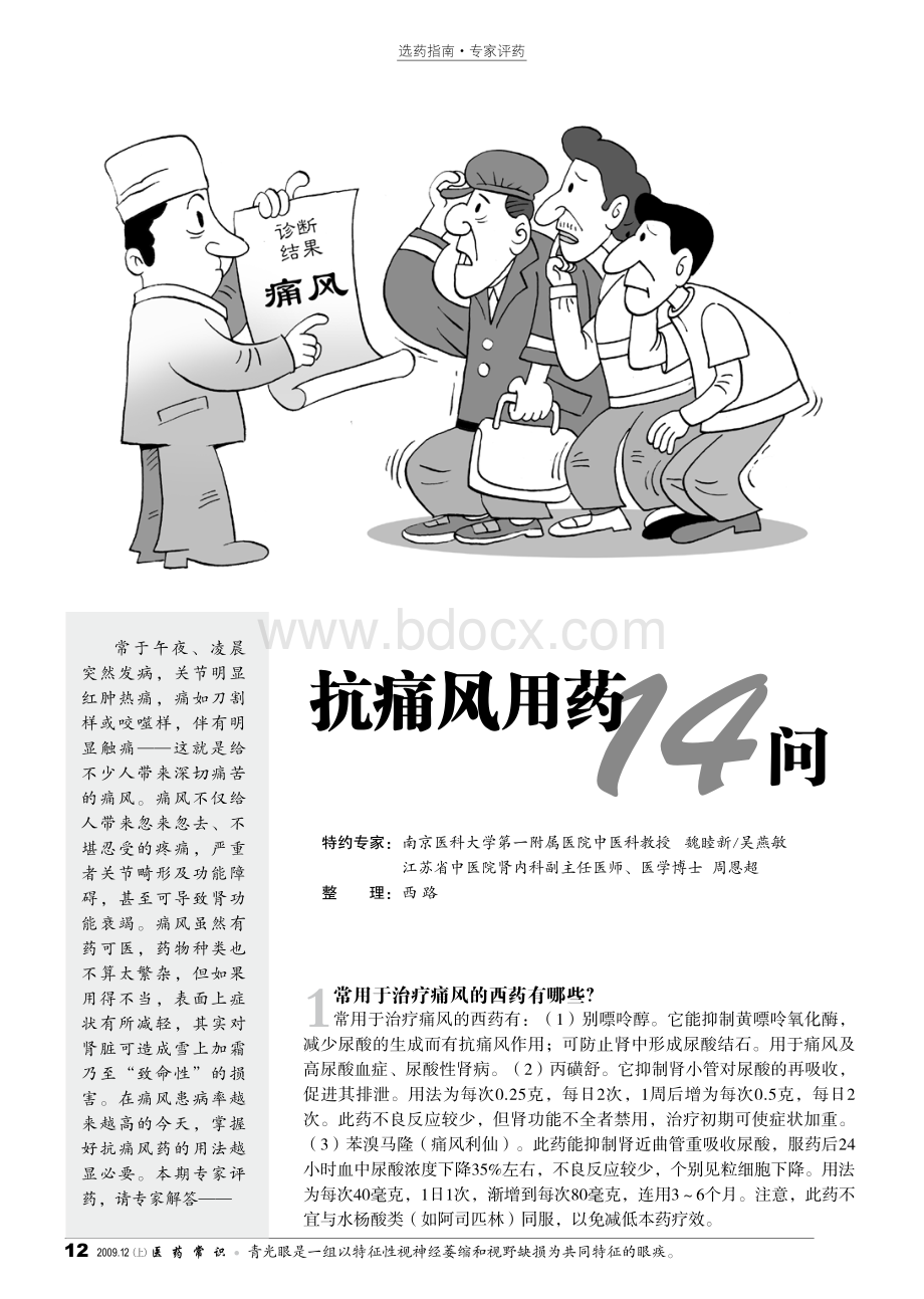 抗痛风用药14问资料下载.pdf