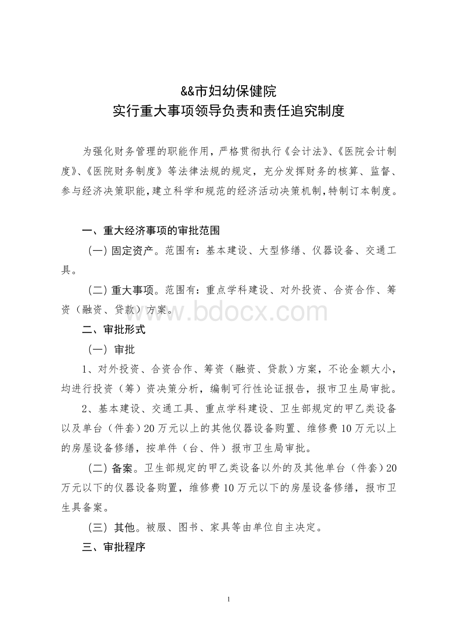 实行重大事项领导负责制和责任追究制度_精品文档文档格式.doc_第1页