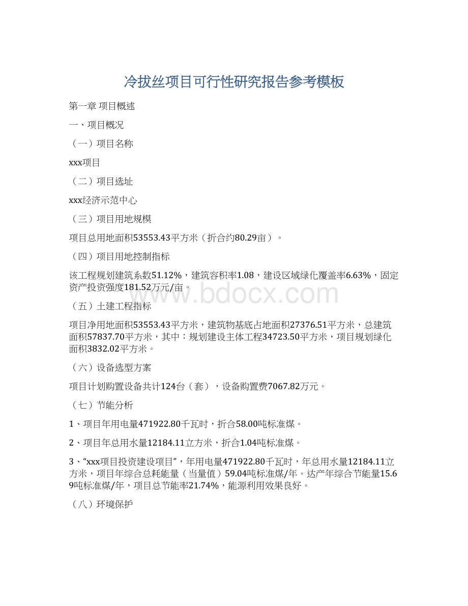 冷拔丝项目可行性研究报告参考模板.docx