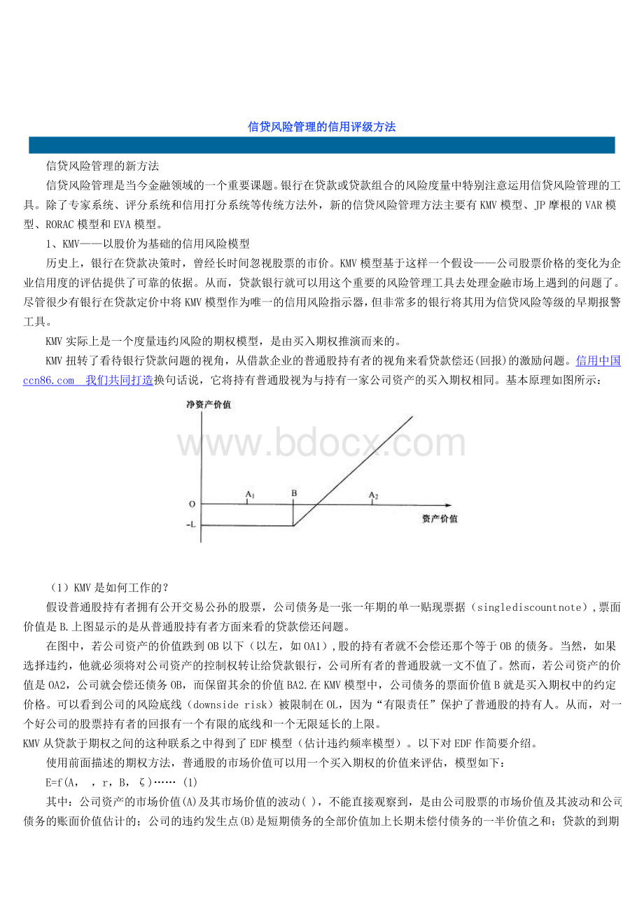 信用风险量化的4种模型.doc_第1页