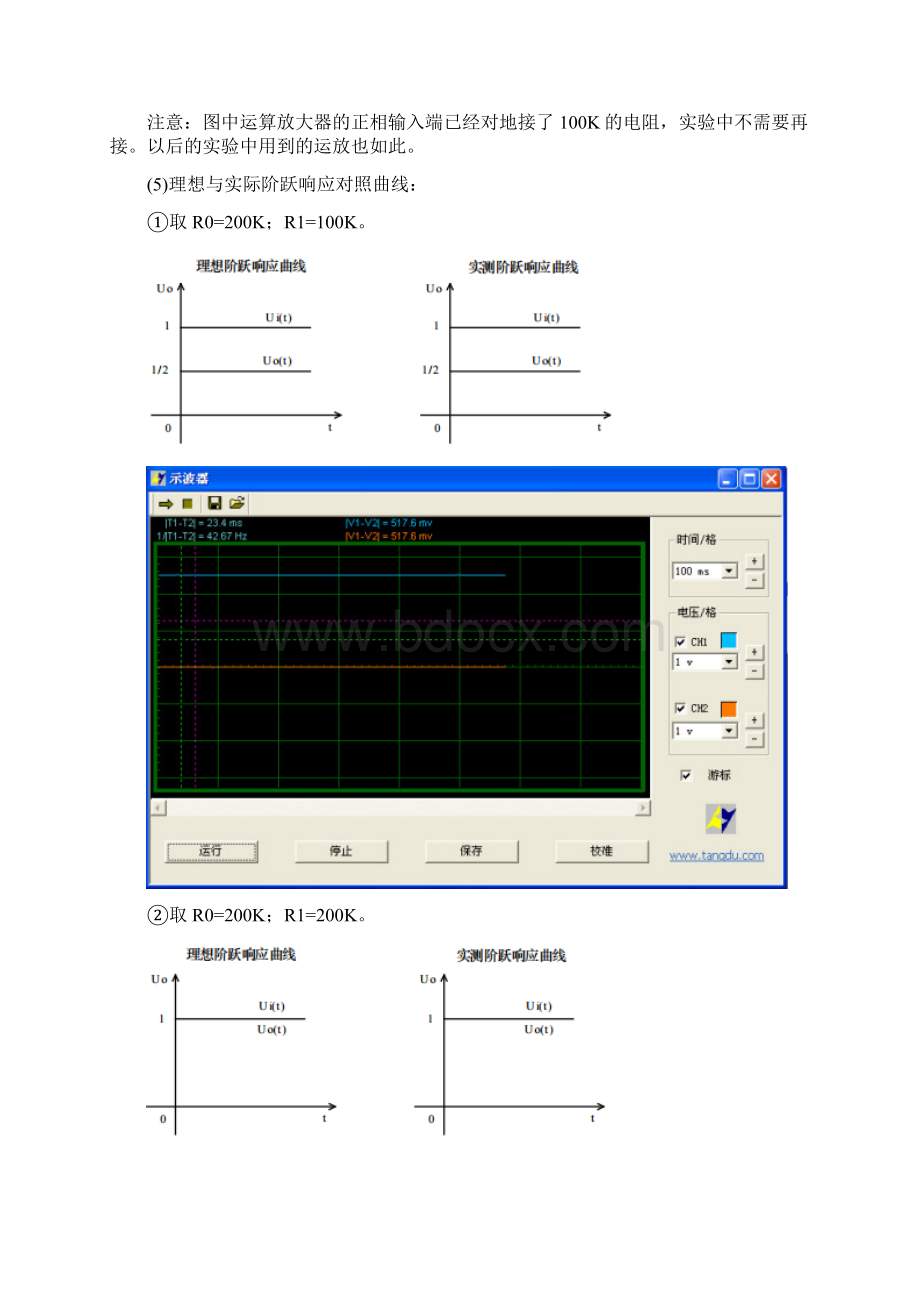 参考借鉴自控实验报告一典型环节的时域响应docxWord文档格式.docx_第2页