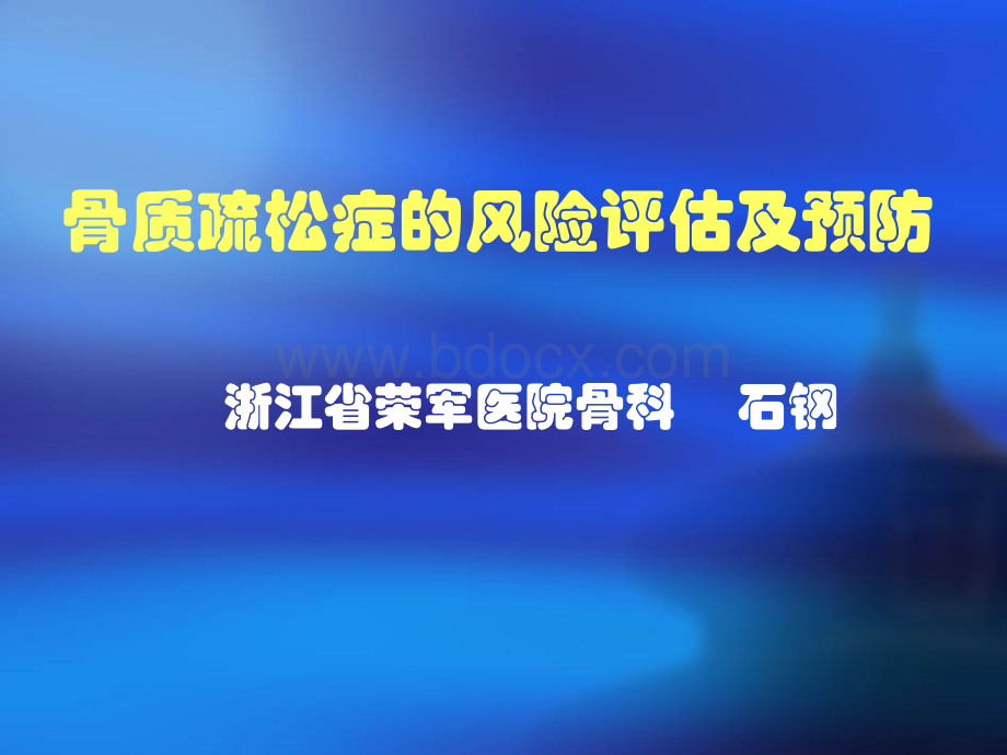 骨质疏松症的风险评估及预防_精品文档PPT文档格式.ppt