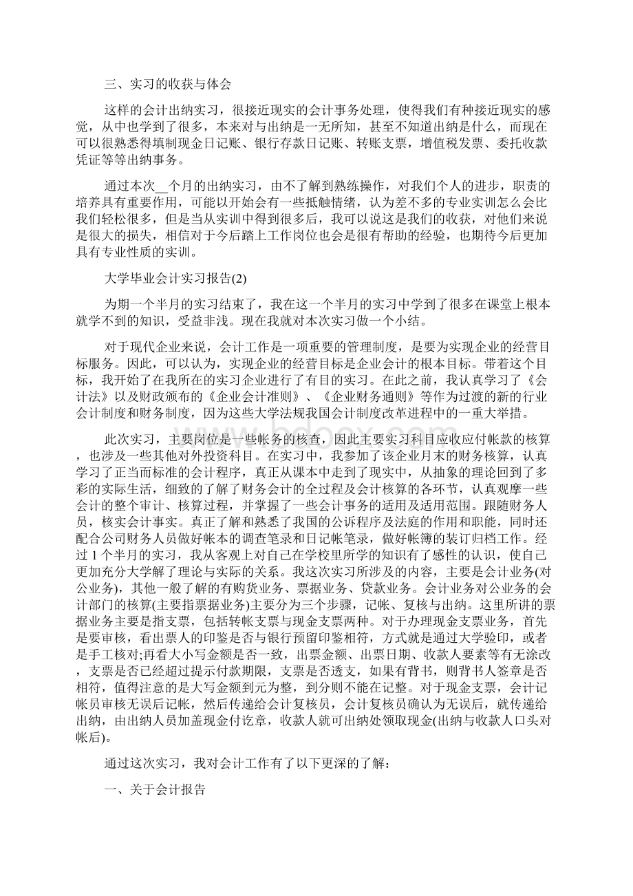 大学毕业会计实习报告Word文档格式.docx_第3页