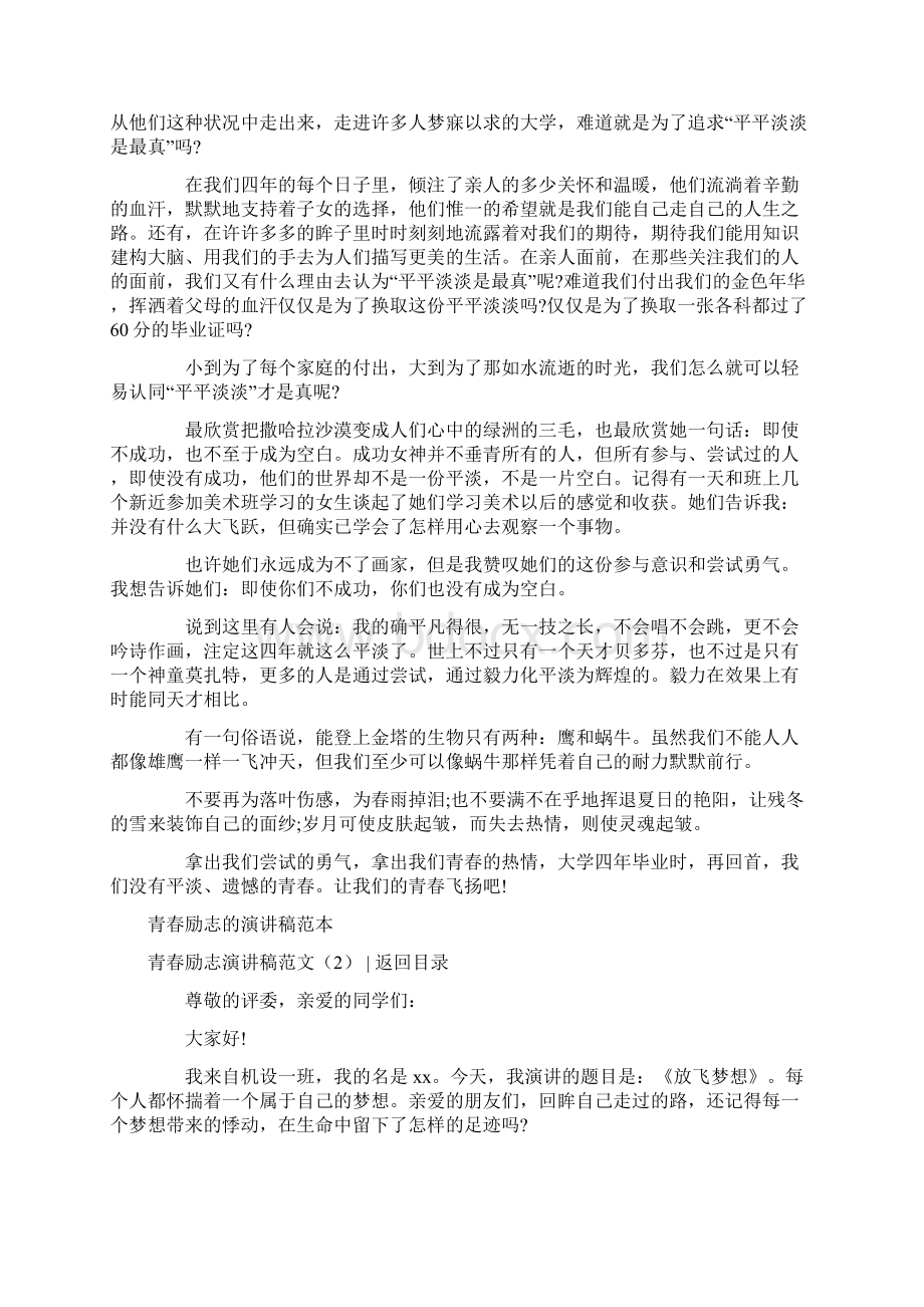 青春励志演讲稿范文4篇精选word文档 9页Word文档下载推荐.docx_第2页