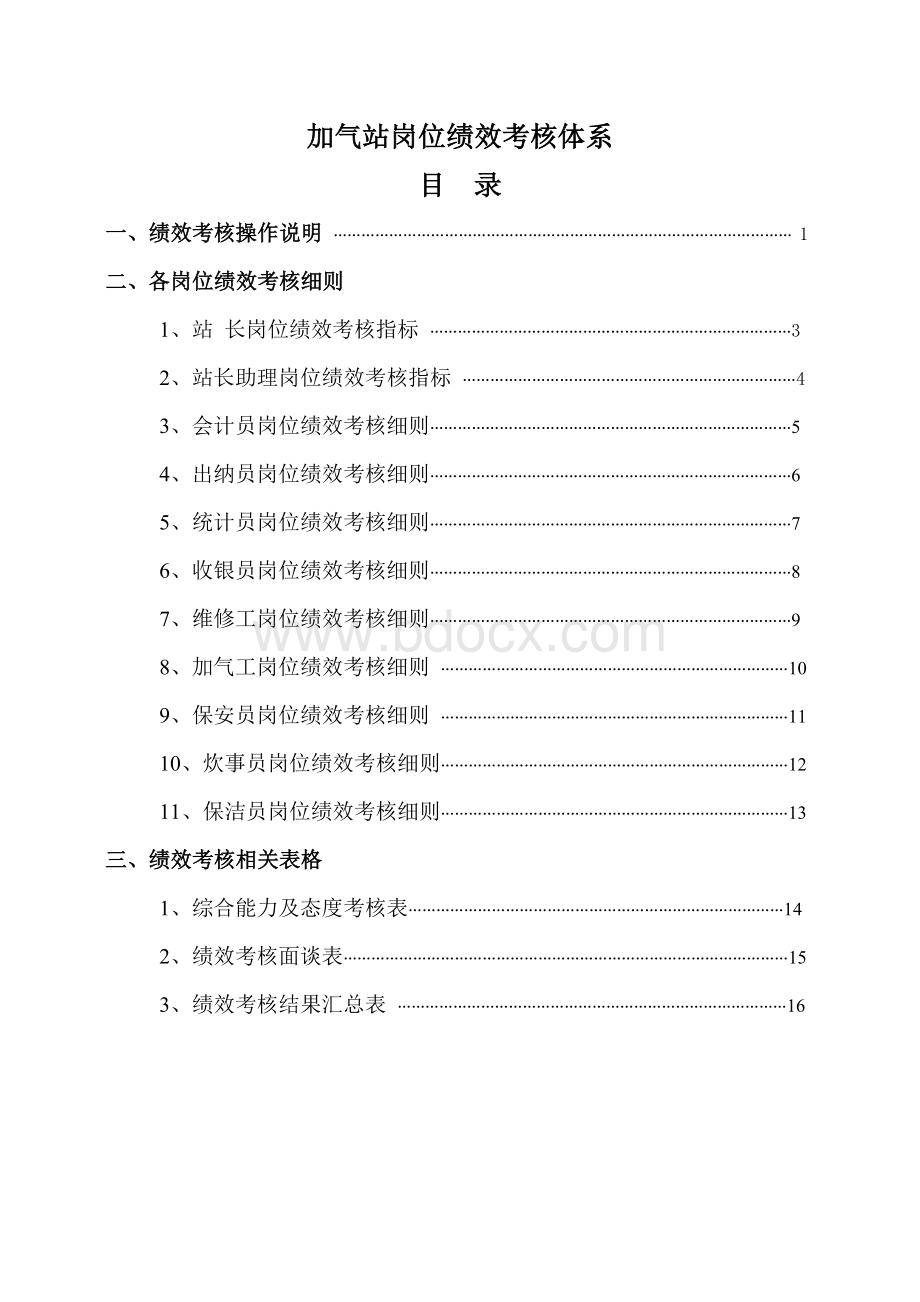 加气站各岗位考核细则.doc