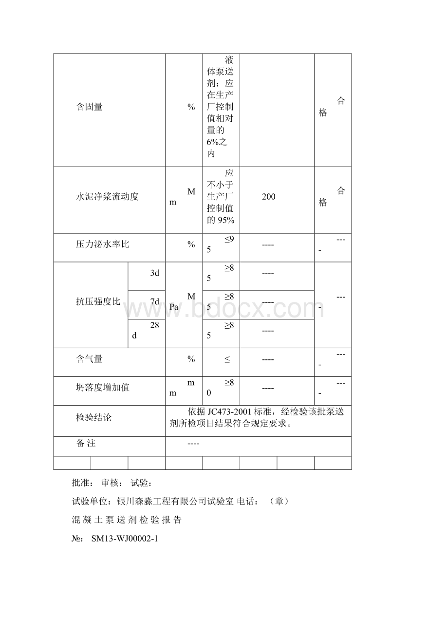 泵送剂检验报告Word文档下载推荐.docx_第2页