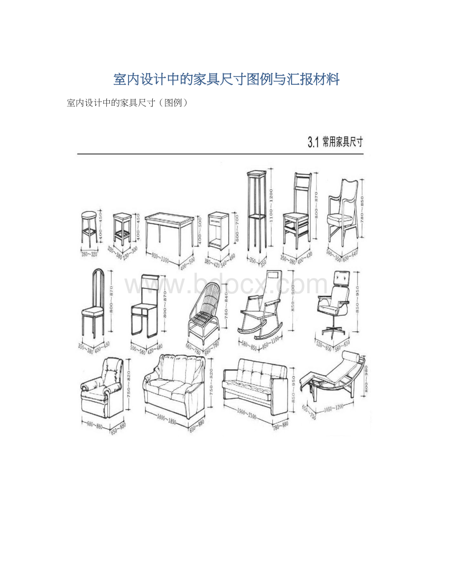 室内设计中的家具尺寸图例与汇报材料.docx_第1页