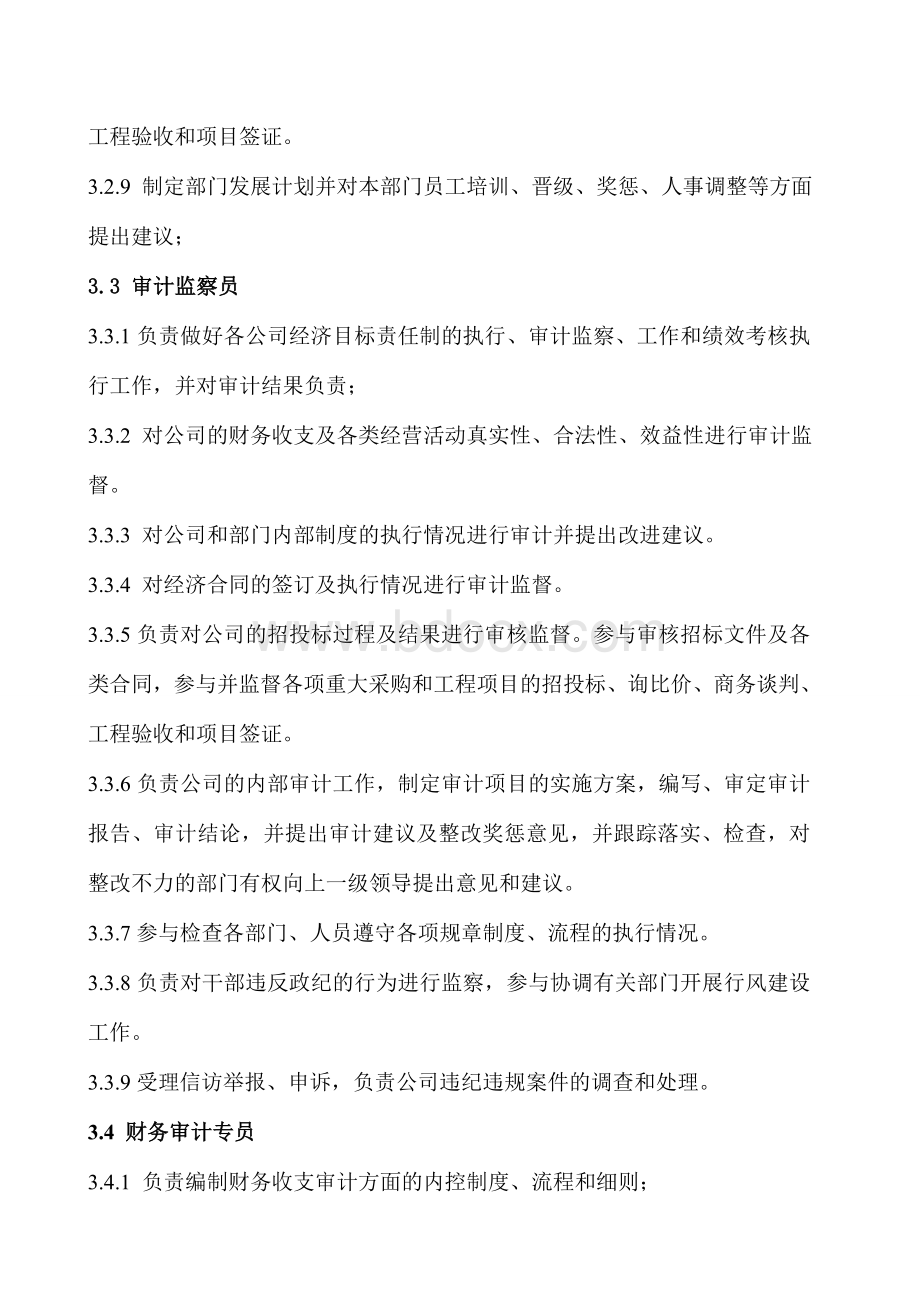 XX集团审计人员岗位职责Word文档格式.doc_第2页