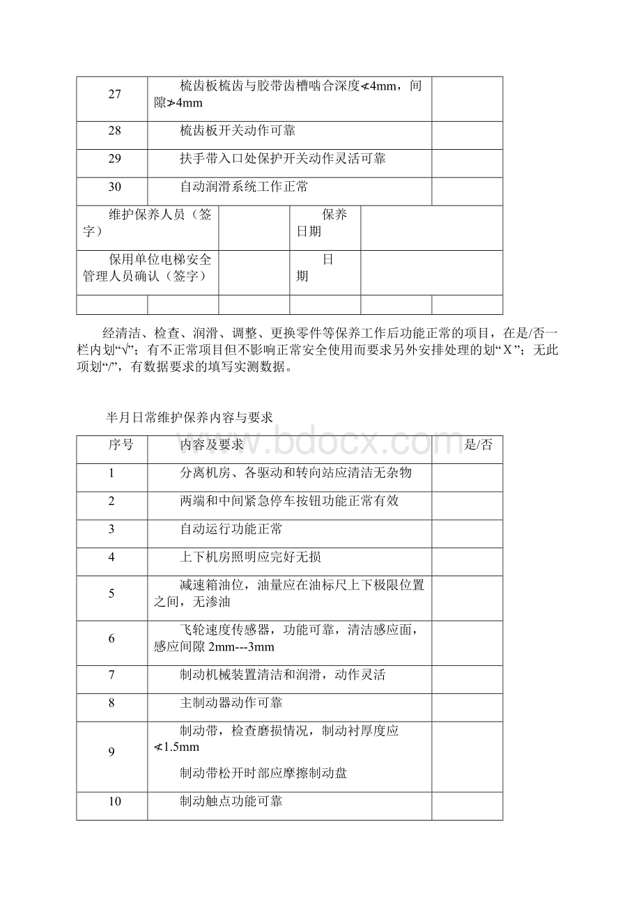 自动扶梯和自动人行道日常维护保养记录讲诉.docx_第3页