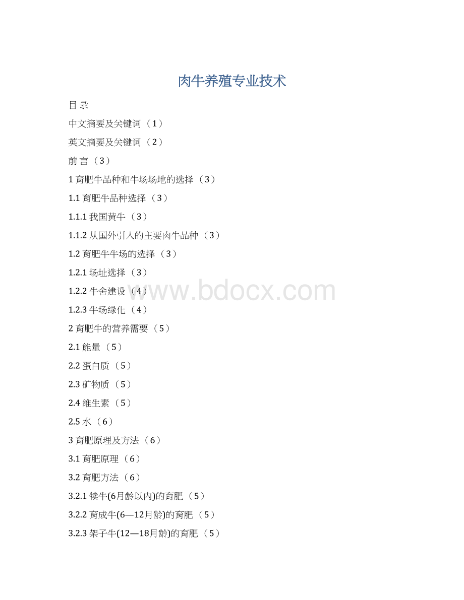 肉牛养殖专业技术文档格式.docx