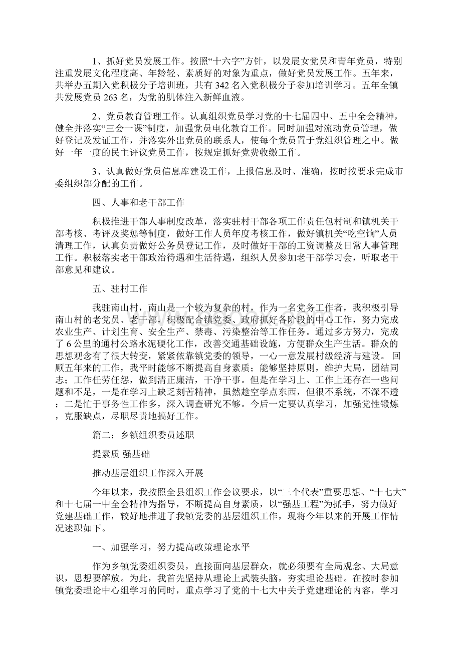 乡镇党委组织委员总结.docx_第2页