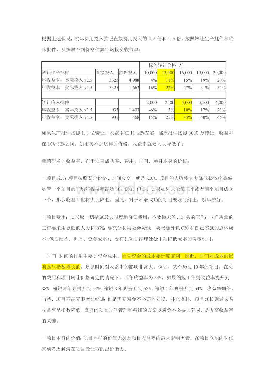 近年国内成交的1类新药方面的价格及新药投资收益_精品文档.docx_第3页