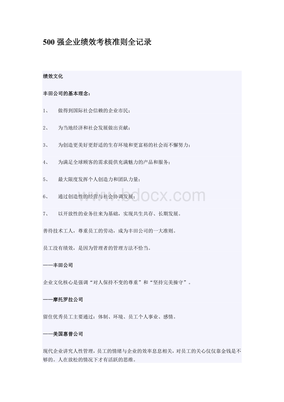 500强企业绩效考核准则全记录.doc_第1页