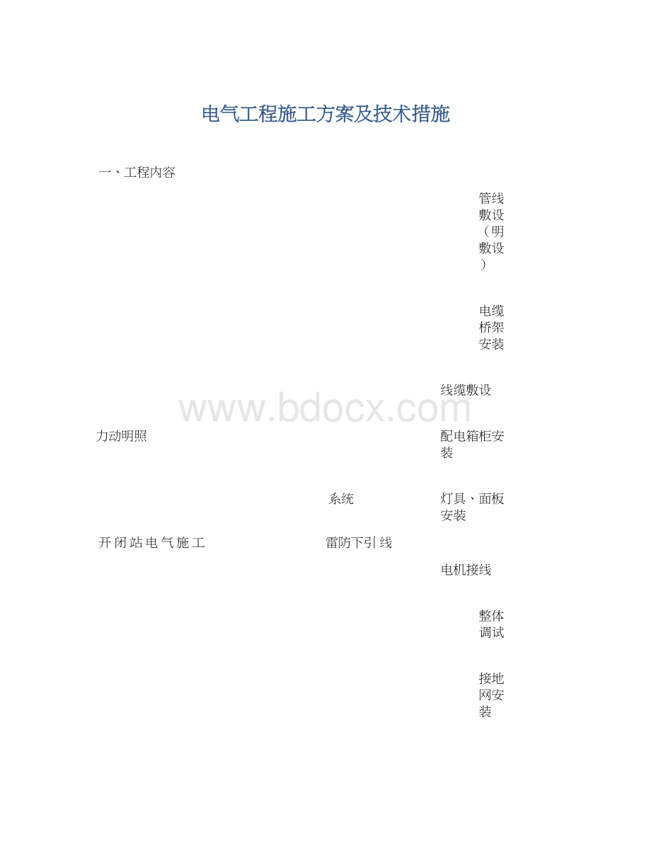 电气工程施工方案及技术措施Word格式.docx_第1页