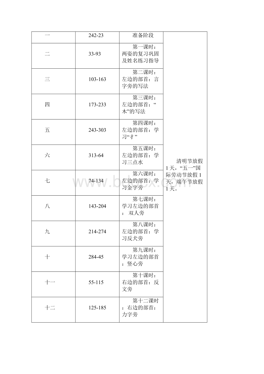 低段书法教学计划教案文档格式.docx_第2页