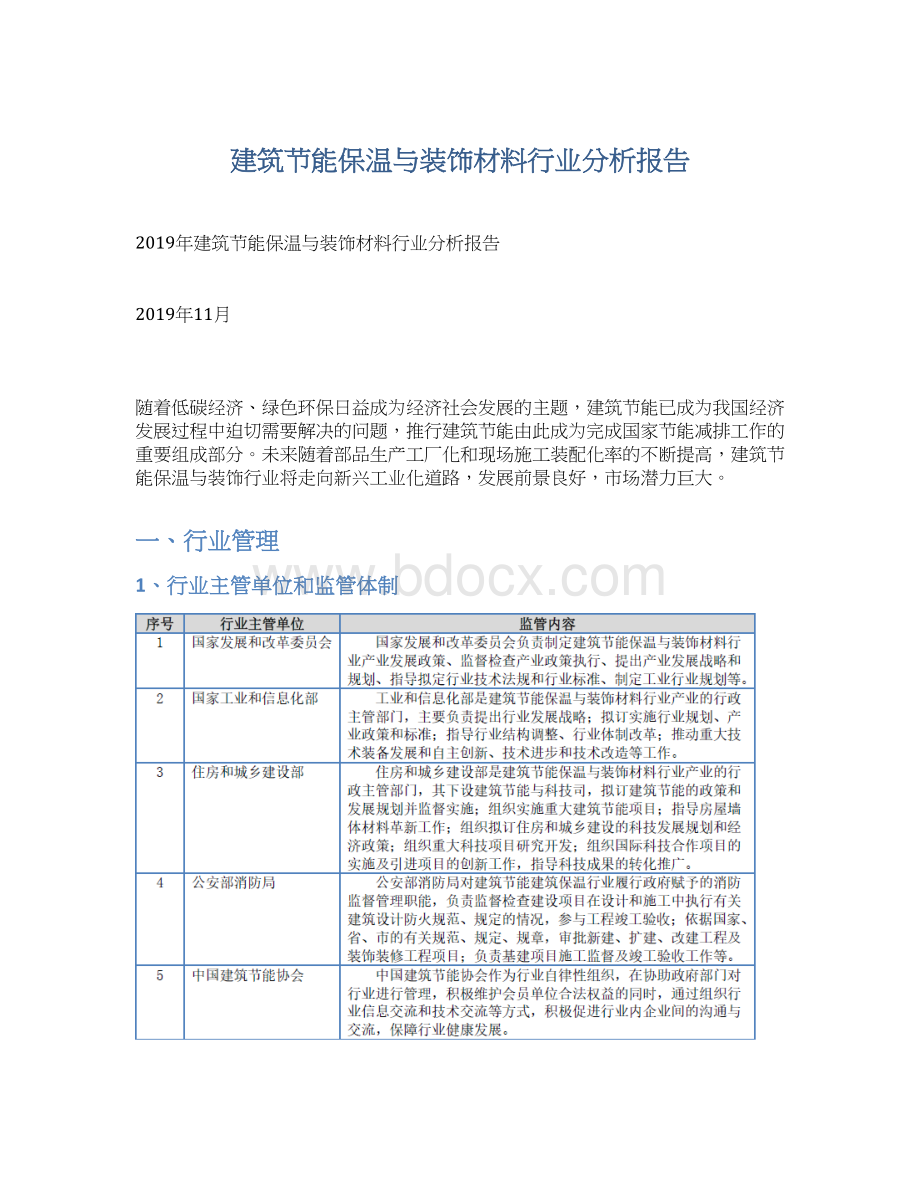 建筑节能保温与装饰材料行业分析报告Word文档格式.docx_第1页