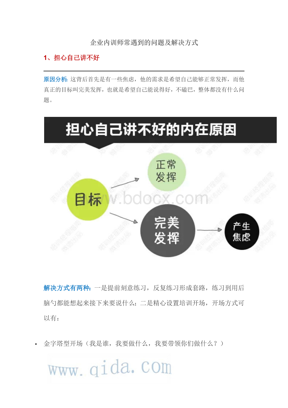 企业内训师常遇到的问题及解决方式文档格式.docx