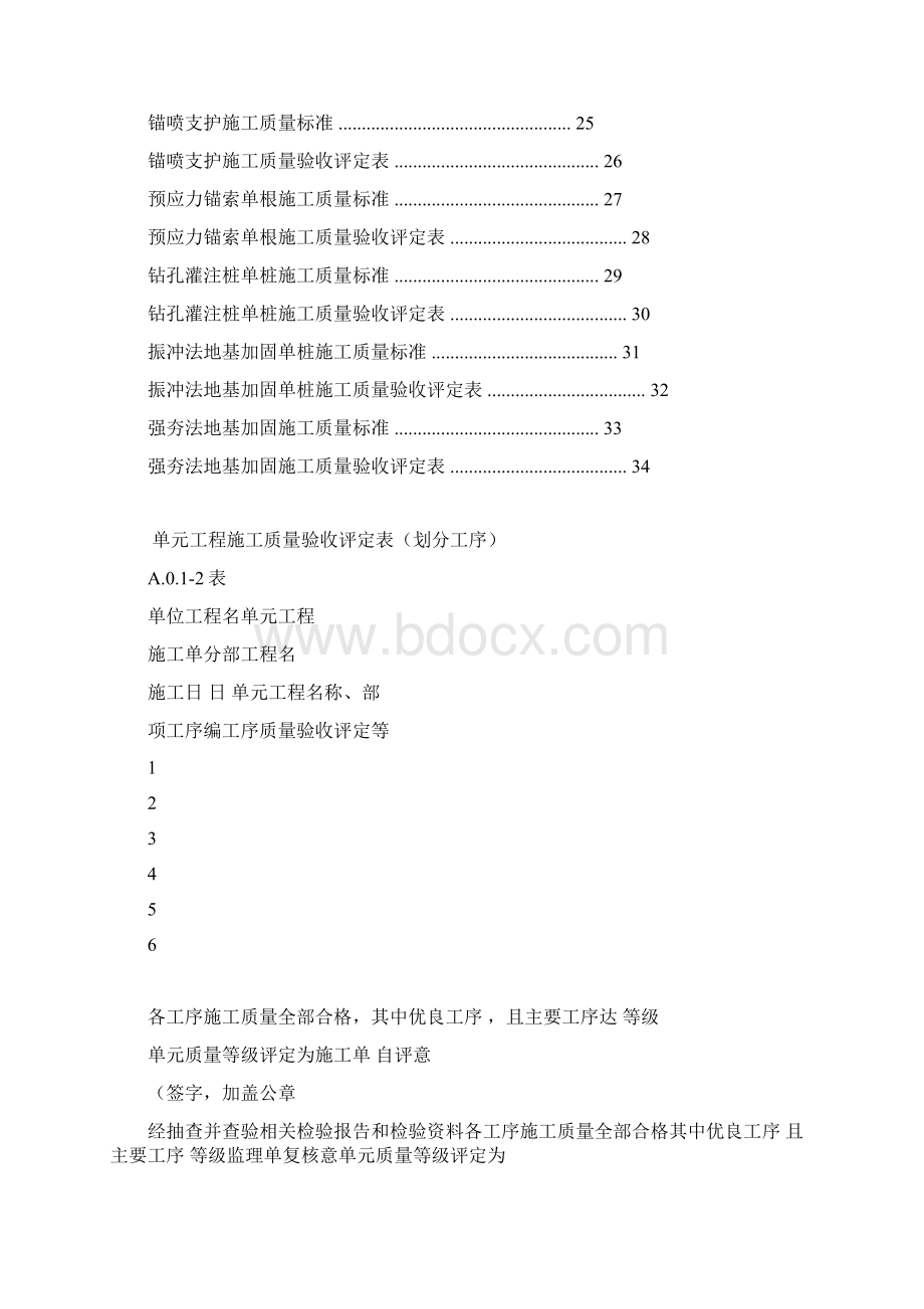 基础处理灌浆工程施工质量评定表Word格式文档下载.docx_第2页